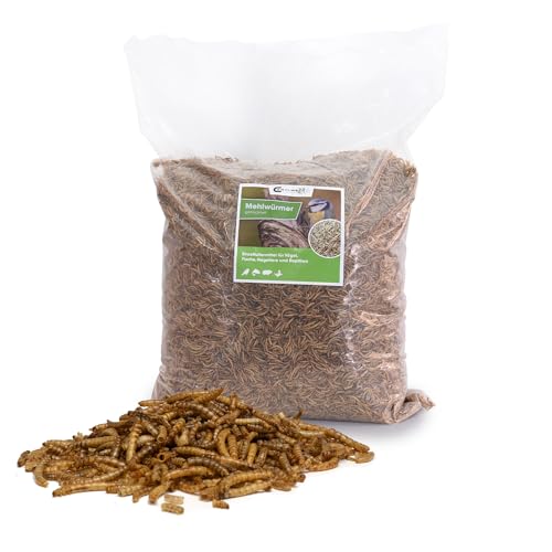 Carpline24 Getrocknete Mehlwürmer 5 kg - Proteinreiche Insekten als Futter für Reptilien, Nager, Igel & Fische, Vogelfutter, Winterfutter von Carpline24