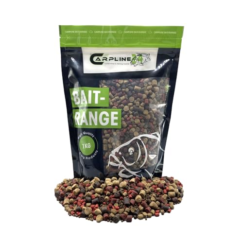 Carpline24 Halibut Pellet Mini Mix 1kg 2-9mm - Baits zum Anfüttern & Angeln von Karpfen, Futterpellets als Angelköder, Verschiedene Partikelgrößen von Carpline24