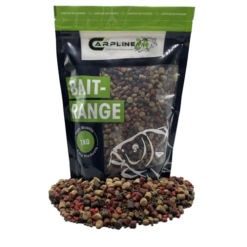 Carpline24 Halibut Pellet Mini Mix 5kg 2-9mm - Baits zum Anfüttern & Angeln von Karpfen, Futterpellets als Angelköder, Verschiedene Partikelgrößen von Carpline24