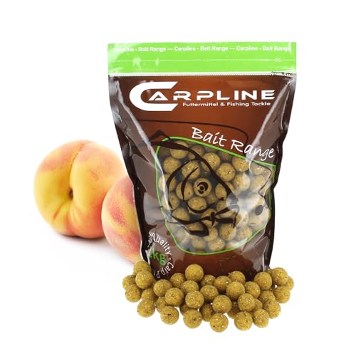 Carpline24 Boilies Peach Pfirsich 20 mm, 1 kg Beutel - Köder für das Karpfenangeln, Futterboilies zum Anfüttern von Karpfen, Angelfutter mit Lockstoff von Carpline24