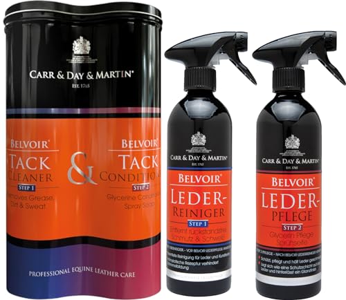 Carr & Day & Martin Belvoir Lederpflege Duo-Box - Pflegeset bestehend aus Belvoir Step 1 Lederreiniger 500ml und Belvoir Step 2 Lederpflege 500ml von Carr & Day & Martin