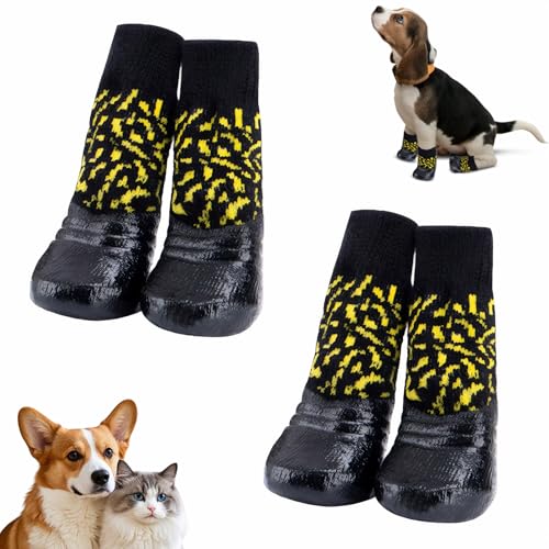 2 Paar Hundesocken Anti Rutsch Hundesocken Leckschutz Wasserdicht Antirutschsocken Hund Weiche Pfotenschutz Outdoor Pfotenschutz Hund Hunde Schuhe für Den Innen und Außenbereich (XS) von Carreneu
