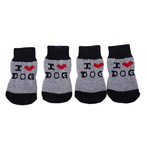Carriere Ich Liebe Hund gestrickte rutschfeste Haustier Socken schwarz von Carriere