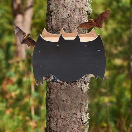 Fledermaushaus aus Holz für den Außenbereich, handgefertigtes wetterfestes Fledermaushaus, elegantes Design, Lebensraum für Fledermäuse für Hinterhof, Wildtierschutz, Fledermausschutz für Winter von Carroterr