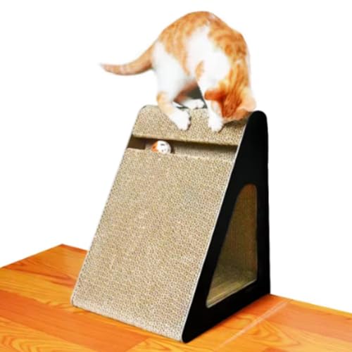 Katzenkratzer aus Karton, mit Premium Kratzstrukturen Design, Dreieck Katzenkratzbrett, Katzenkratzunterlage für Indoor-Katzen, stabiles Katzenspielzeug, lindert Stress Katzenkratzer aus Karton, mit Premium Kratzstrukturen Design, Dreieck Katzenkratzbrett, Katzenkratzunterlage für Indoor-Katzen, stabiles Katzenspielzeug, lindert Stress von Carroterr