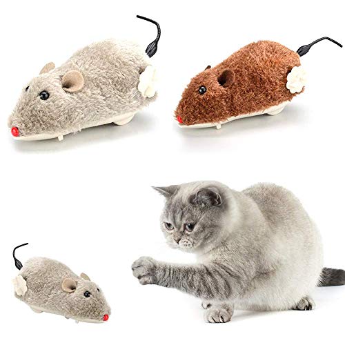 Carry stone Uhrwerk Maus für Katzen Aufziehbare Plüschmaus Spielzeug Katze Fang Spielzeug Katze Kätzchen Spielen und Jagen, zufällige Farbe Langlebig und praktisch von Carry stone