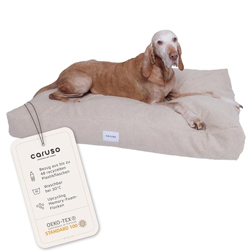 Caruso Recycling Hundebett S - kleine Hunde, ergonomisch, Hundekissen waschbar, Hundebett Abnehmbarer Bezug, Hundebett orthopädisch durch Memory Foam, beige Caruso Recycling Hundebett S - kleine Hunde, ergonomisch, Hundekissen waschbar, Hundebett Abnehmbarer Bezug, Hundebett orthopädisch durch Memory Foam, beige von Caruso Conscious Pet Supply