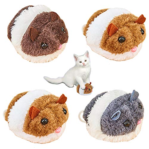 Carykon 4 x vibrierende Maus mit Kordelzug, lustige Katzenmaus, Plüsch-Katzenspielzeug, springende Maus Carykon 4 x vibrierende Maus mit Kordelzug, lustige Katzenmaus, Plüsch-Katzenspielzeug, springende Maus von Carykon