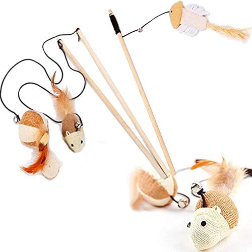 Carykon Natürlicher Sisal Zauberstab Teasers und Trainer für Katzen Kätzchen mit Maus / Kürbis / Fisch Spielzeug, Glocke, Feder, elastische Schnur und stabiler Holzstange, 3 Stück Carykon Natürlicher Sisal Zauberstab Teasers und Trainer für Katzen Kätzchen mit Maus / Kürbis / Fisch Spielzeug, Glocke, Feder, elastische Schnur und stabiler Holzstange, 3 Stück von Carykon