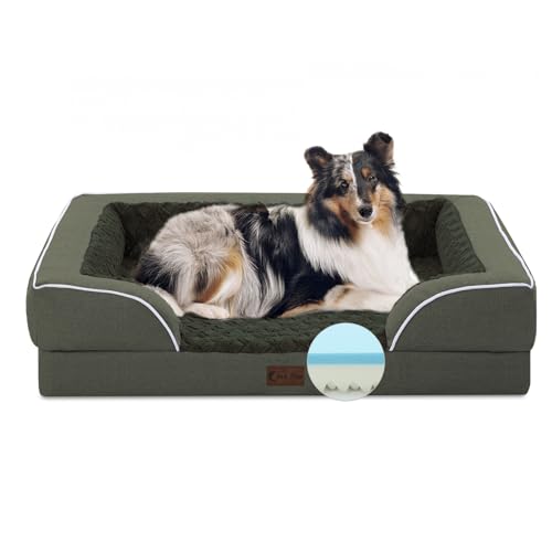 Casa Paw Orthopädische Hundebetten für große Hunde, wasserdichtes Hundebett aus Memory-Schaum mit Seiten, rutschfester Unterseite und Eierkisten-Schaumstoff, großes Hundesofa mit abnehmbarem Casa Paw Orthopädische Hundebetten für große Hunde, wasserdichtes Hundebett aus Memory-Schaum mit Seiten, rutschfester Unterseite und Eierkisten-Schaumstoff, großes Hundesofa mit abnehmbarem von Casa Paw