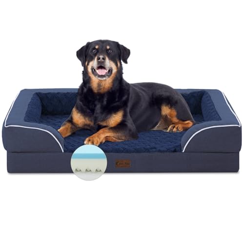 Casa Paw Orthopädisches, wasserdichtes Hundebett für extra große Hunde, Memory-Schaum, XL-Hundebett mit Seiten, Eierkistenschaum und rutschfester Unterseite, Jumbo-Hunde-Couch-Betten mit waschbarem Casa Paw Orthopädisches, wasserdichtes Hundebett für extra große Hunde, Memory-Schaum, XL-Hundebett mit Seiten, Eierkistenschaum und rutschfester Unterseite, Jumbo-Hunde-Couch-Betten mit waschbarem von Casa Paw