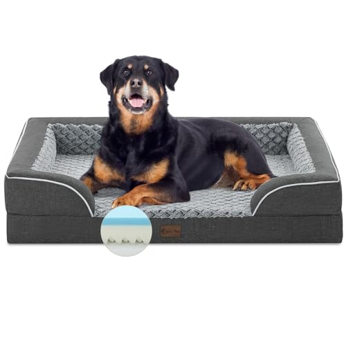 Casa Paw Orthopädisches, wasserdichtes Hundebett für extra große Hunde, Memory-Schaum, XL-Hundebetten mit Seiten, Eierkisten-Schaumstoff und rutschfester Unterseite, Jumbo-Hunde-Couch-Bett mit Casa Paw Orthopädisches, wasserdichtes Hundebett für extra große Hunde, Memory-Schaum, XL-Hundebetten mit Seiten, Eierkisten-Schaumstoff und rutschfester Unterseite, Jumbo-Hunde-Couch-Bett mit von Casa Paw