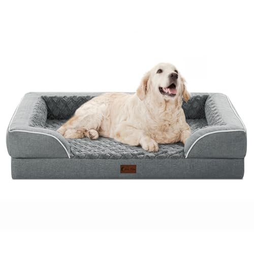 Casa Paw Orthopädisches XL-Hundebett für extra große Hunde, wasserdichtes Memory-Foam-Hundebett mit Seiten, rutschfester Unterseite und Eierkisten-Schaumstoff, große Hunde, Couch-Betten mit Casa Paw Orthopädisches XL-Hundebett für extra große Hunde, wasserdichtes Memory-Foam-Hundebett mit Seiten, rutschfester Unterseite und Eierkisten-Schaumstoff, große Hunde, Couch-Betten mit von Casa Paw