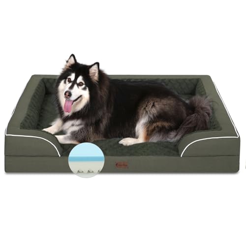 Casa Paw Orthopädisches XXL-Hundebett für extra große Hunde, wasserdichtes Hundebett aus Memory-Schaum mit Seiten, Eierkisten-Schaumstoff und rutschfester Unterseite, Hunde-Couch-Betten mit waschbarem Casa Paw Orthopädisches XXL-Hundebett für extra große Hunde, wasserdichtes Hundebett aus Memory-Schaum mit Seiten, Eierkisten-Schaumstoff und rutschfester Unterseite, Hunde-Couch-Betten mit waschbarem von Casa Paw