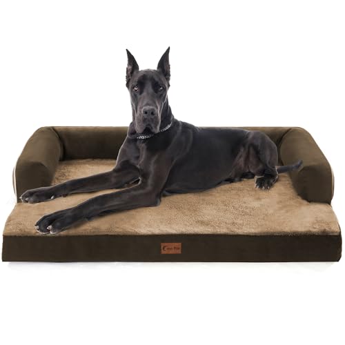 Casa Paw XXL Hundebett mit Nackenrolle, wasserdicht, orthopädische Hundebetten für extra große Hunde, Memory-Schaum, XL-Hundebetten mit abnehmbarem, waschbarem Bezug, rutschfeste Unterseite (XXL Casa Paw XXL Hundebett mit Nackenrolle, wasserdicht, orthopädische Hundebetten für extra große Hunde, Memory-Schaum, XL-Hundebetten mit abnehmbarem, waschbarem Bezug, rutschfeste Unterseite (XXL von Casa Paw