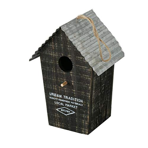 CasaJame Vogelhaus mit Zinkdach, handgefertigtes Holz, urbanes Design, Nistkasten für Garten und Balkon, schwarz, 15x12x22cm CasaJame Vogelhaus mit Zinkdach, handgefertigtes Holz, urbanes Design, Nistkasten für Garten und Balkon, schwarz, 15x12x22cm von CasaJame