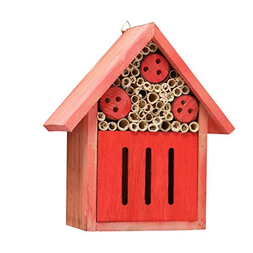 CasaJame Insektenhotel, Bienenhotel aus Holz, rot, 17x8x20cm, wetterfest, mit Röhren und Schlitzen, für Garten & Wildlife CasaJame Insektenhotel, Bienenhotel aus Holz, rot, 17x8x20cm, wetterfest, mit Röhren und Schlitzen, für Garten & Wildlife von CasaJame