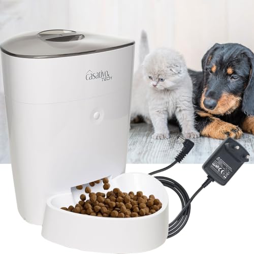 Casativo Smarter Futterspender, WLAN und App zur Steuerung, 4 Liter, für Hunde & Katzen, 1-10 Mahlzeiten am Tag, Napf abnehmbar und leicht zu Reinigen Casativo Smarter Futterspender, WLAN und App zur Steuerung, 4 Liter, für Hunde & Katzen, 1-10 Mahlzeiten am Tag, Napf abnehmbar und leicht zu Reinigen von Casativo