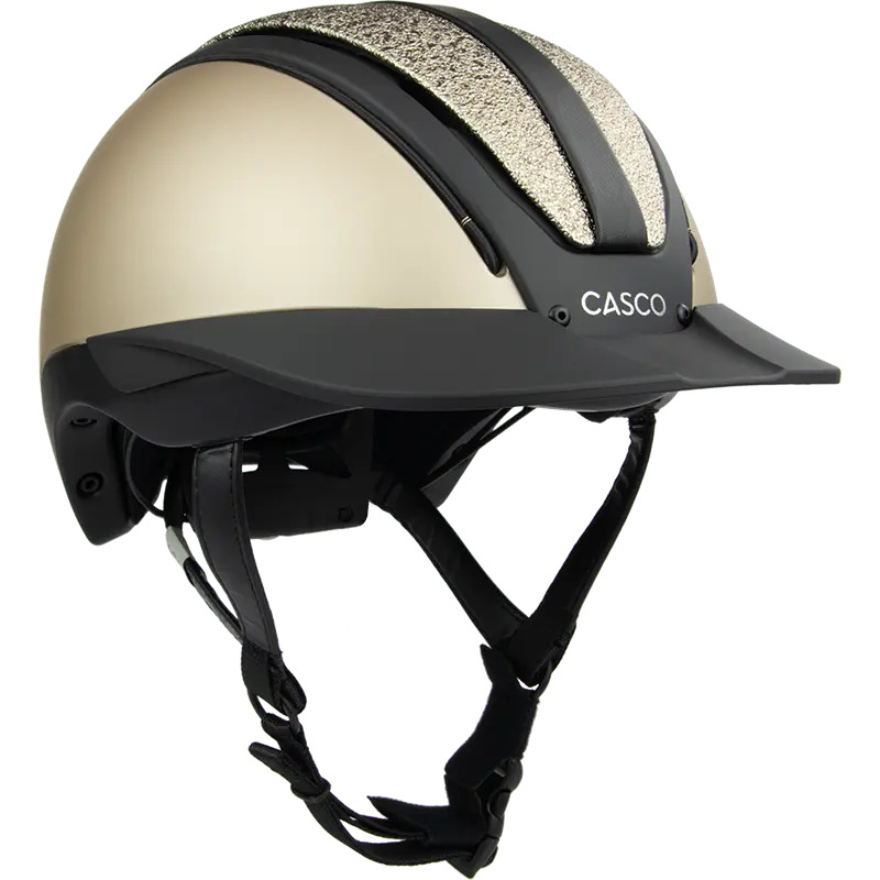Casco Reithelm Duell One Flair Platinum  Beige Schwarz Glitzer, Gr. S (51-54 cm) von Casco