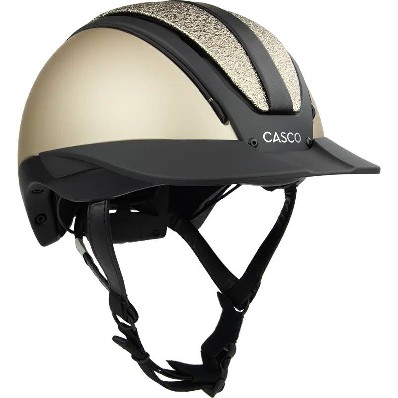 Casco Reithelm Duell One Flair Platinum  Beige Schwarz Glitzer, Gr. S (51-54 cm) von Casco