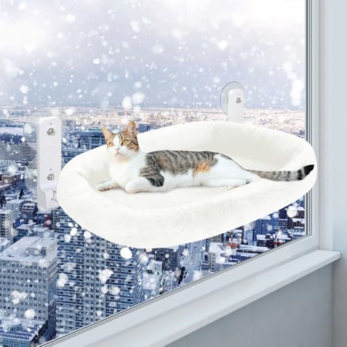 Casgee Fensterliege für Katzen 60×30cm, Katzen Hängematte mit Stabil Saugnäpfe, Katzen Fensterliege, Klappbar Katzenbett Fenster, Fensterbank Katzenliege Bis zu 20kg, Katzen Hängematte Fenster, Beige Casgee Fensterliege für Katzen 60×30cm, Katzen Hängematte mit Stabil Saugnäpfe, Katzen Fensterliege, Klappbar Katzenbett Fenster, Fensterbank Katzenliege Bis zu 20kg, Katzen Hängematte Fenster, Beige von Casgee