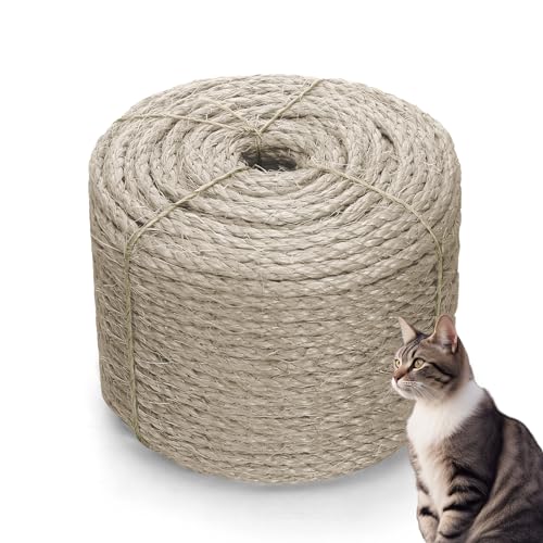 Casgee Sisalseil für Kratzbaum 8mm x 50m, Natur Sisal Seil, Seil für Kratzbaum, Sisal Kratzbaum Ersatz für Katzen, Kratzbaum Seil, Sisal Schnur für Kratzbaum Ersatz, Dekorieren von Häusern Natur Casgee Sisalseil für Kratzbaum 8mm x 50m, Natur Sisal Seil, Seil für Kratzbaum, Sisal Kratzbaum Ersatz für Katzen, Kratzbaum Seil, Sisal Schnur für Kratzbaum Ersatz, Dekorieren von Häusern Natur von Casgee