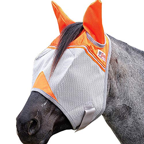 Cashel Crusader Standard Fliegenmaske mit orangefarbenen Ohren, Tierrettungsvorteil, Orange, Warmblood von Cashel