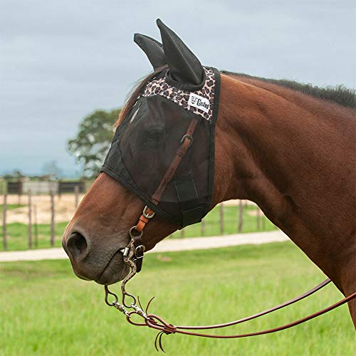 Cashel Quiet Ride Designer Fliegenmaske für Pferde mit Ohren, Leopard, Jährling von Cashel