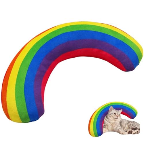 Casiler Regenbogen-Kissen Für Katzen, Weiches Und Langlebiges Wurfspielzeug, Beruhigendes Katzenkissen, Interaktives Katzen-Spielzeug Für Kätzchen Im Innenbereich von Casiler