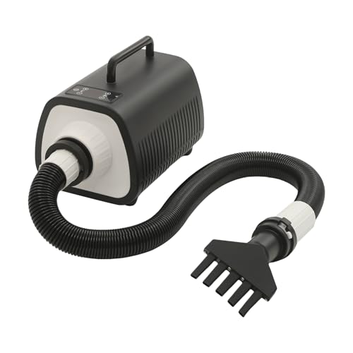 Caskunbsy Hundehaartrockner, Hundepflegetrockner 1-9-Gang-Geschwindigkeitsregelung &Temperature Setting,Trockner für Haustiere Mit LED-Display und Touchscreen (Schwarz) von Caskunbsy