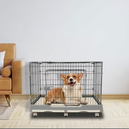 Haustierkäfig, Haustiertransporter,transportabler Haustierkäfig Kaffee Farbe Haustier Käfig Reisekoffer für Tiere - Praktischer Tiertransport（Grau） von Caskunbsy