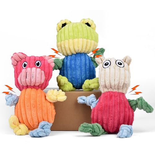 Caslfuca Durable Interactive Squeaky Dog Toys 3-Pack - Tough Chew Toys for Aggressive Chewers & Puppies, Long Lasting Plush Toy Bundle for Large/Small Dogs - Noise Making Pet Gifts to Keep Dogs Busy Caslfuca Durable Interactive Squeaky Dog Toys 3-Pack - Tough Chew Toys for Aggressive Chewers & Puppies, Long Lasting Plush Toy Bundle for Large/Small Dogs - Noise Making Pet Gifts to Keep Dogs Busy von Caslfuca