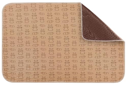 Castejo Tierunterlage, Welpenunterlagen, Meerschweinchen, Kaninchen, Kleintierunterlage, waschbar, mit und ohne Anti-Rutsch-Pfötchen, saugstark ca. 90x75cm Verschiedene Dessins (beige, Kleintier) von Castejo
