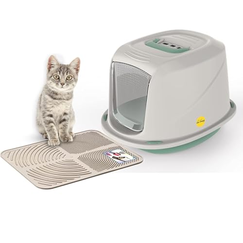 Cat Centre Katzenklo Mit Deckel Katzentoilette Mit Abdeckung Klapptür Mit Creme Katzenstreu Matte Grün M 45 x 36 x 32 cm Cat Centre Katzenklo Mit Deckel Katzentoilette Mit Abdeckung Klapptür Mit Creme Katzenstreu Matte Grün M 45 x 36 x 32 cm von Cat Centre