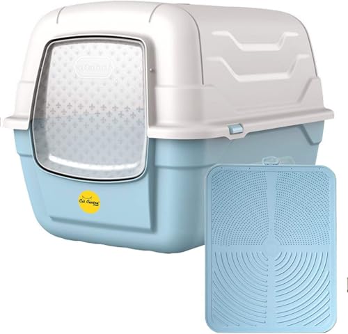 Cat Centre Katzenklo Mit Deckel Katzentoilette Mit Abdeckung Klapptür Mit Schaufel Kohlefilter Und Blauer Katzenstreu Matte Für Große Katzen Blau 38 x 37 x 49 cm Cat Centre Katzenklo Mit Deckel Katzentoilette Mit Abdeckung Klapptür Mit Schaufel Kohlefilter Und Blauer Katzenstreu Matte Für Große Katzen Blau 38 x 37 x 49 cm von Cat Centre