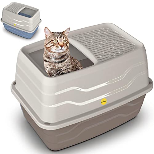 Cat Centre Katzenklo Mit Deckel XL Hop-In Katzentoilette Mit Hohem Rand Top Entry Jump-In Einstieg Oben Mit Abdeckung Für Große Katzen Beige 59 x 38 x 35 cm Cat Centre Katzenklo Mit Deckel XL Hop-In Katzentoilette Mit Hohem Rand Top Entry Jump-In Einstieg Oben Mit Abdeckung Für Große Katzen Beige 59 x 38 x 35 cm von Cat Centre