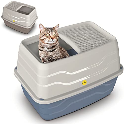 Cat Centre Katzenklo Mit Deckel XL Hop-In Katzentoilette Mit Hohem Rand Top Entry Jump-In Einstieg Oben Mit Abdeckung Für Große Katzen Grau 59 x 38 x 35 cm Cat Centre Katzenklo Mit Deckel XL Hop-In Katzentoilette Mit Hohem Rand Top Entry Jump-In Einstieg Oben Mit Abdeckung Für Große Katzen Grau 59 x 38 x 35 cm von Cat Centre