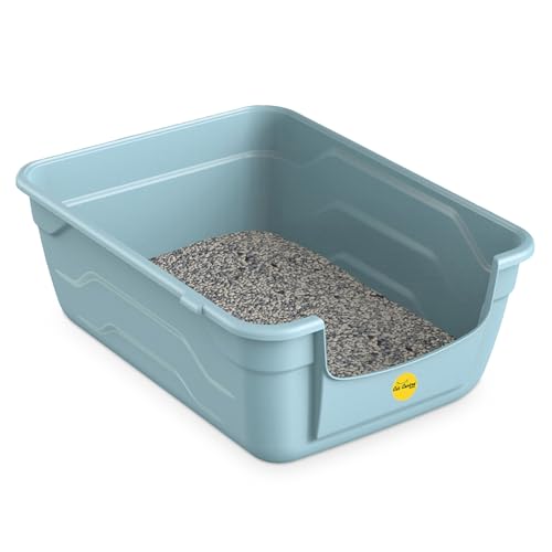 Cat Centre Katzenklo Offen Mit Hohem Rand Katzentoilette Ohne Deckel Blau L 50 x 38,5 cm von Cat Centre