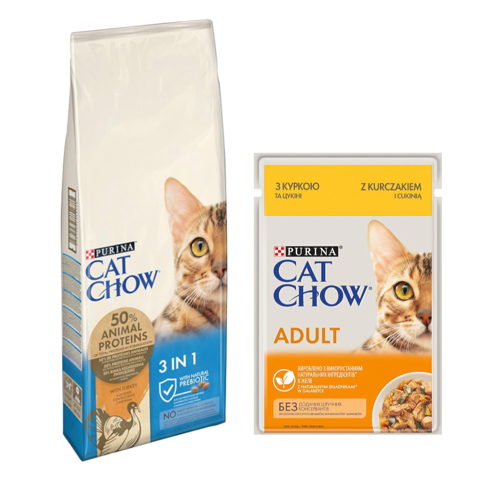 10 kg / 15 kg PURINA Cat Chow + 26 x 85 g passendes Nassfutter gratis! - 15 kg Special Care 3in1 mit Truthahn + Huhn 10 kg / 15 kg PURINA Cat Chow + 26 x 85 g passendes Nassfutter gratis! - 15 kg Special Care 3in1 mit Truthahn + Huhn von Cat Chow