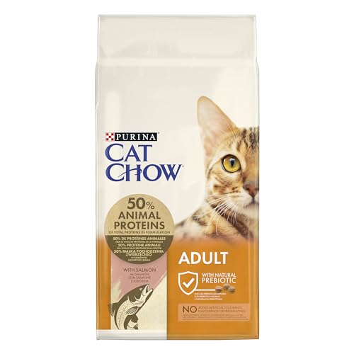 PURINA CAT CHOW | Erwachsene | Trockenfutter für Katzen | Naturium | Lachs | 10 kg | Beutel von Purina Cat Chow