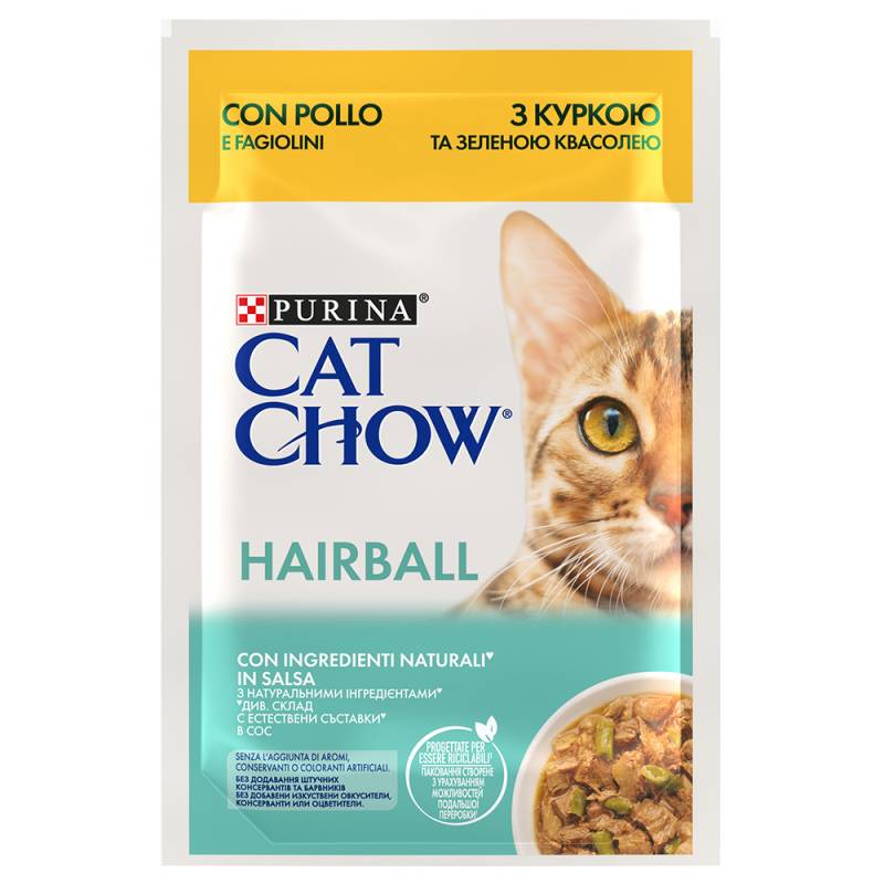 Cat Chow 26 x 85 g - Hairball Huhn & grüne Bohnen von Cat Chow