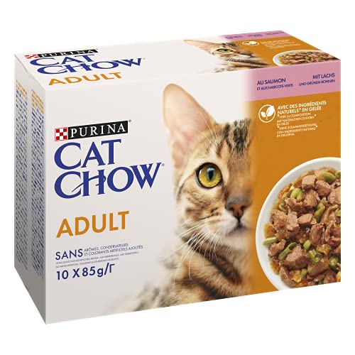 Cat Chow Trockenfutter für Erwachsene, reich an Lachs/grüne Bohnen für Katzen von Cat Chow