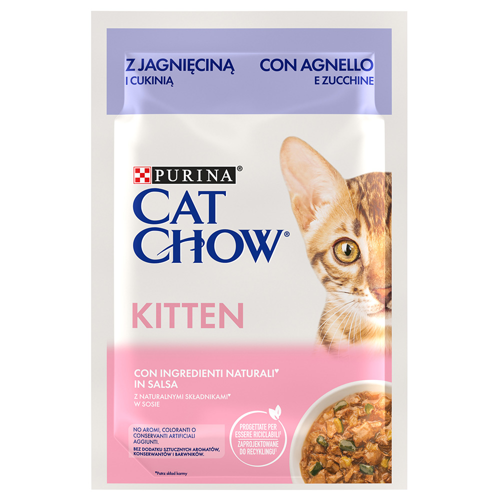Sparpaket Cat Chow 52 x 85 g - Kitten Lamm & Zucchini von Cat Chow
