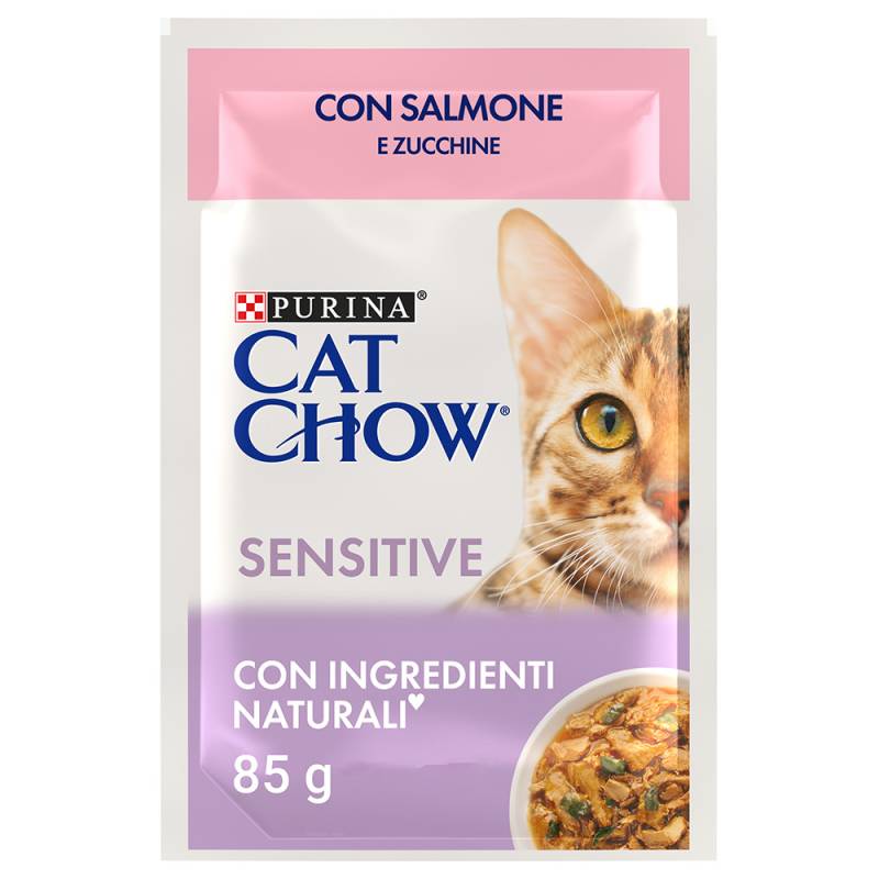 Sparpaket Cat Chow 52 x 85 g - Sensitive Lachs & Zucchini von Cat Chow