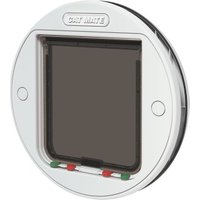 Cat Mate Große Katzenklappe für Glas und Wandmontage mit manueller 4-Wege-Verriegelung – Weiß (357W) von Cat Mate