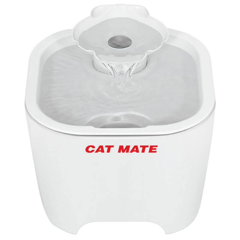 Cat Mate Muschel-Trinkbrunnen - Komplettset: Trinkbrunnen 3 Liter, Filter 4er Pack und Ersatzpumpe von Cat Mate
