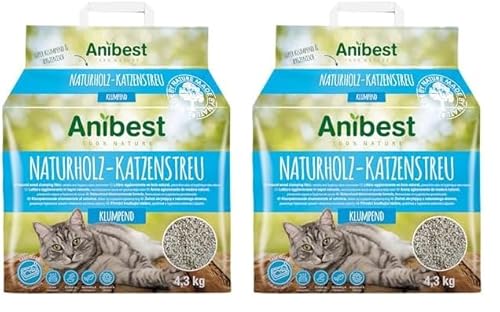 Anibest Katzenstreu, klumpendes Einstreu-Granulat für Katzen, 100% natürliche & geruchsbindende Streu, saugstarke & nachhaltige Klumpstreu fürs Katzenklo, leicht dosierbar, 4,3 kg/ 10 l von Cat's Best