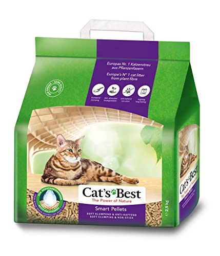 Cat's Best Smart Pellets, 100 % pflanzliche Katzenstreu, innovative Klumpstreu für Katzen aus antihaftenden Aktiv-Holzfasern – stoppt das Heraustragen, 2,5 kg/ 5 l Cat's Best Smart Pellets, 100 % pflanzliche Katzenstreu, innovative Klumpstreu für Katzen aus antihaftenden Aktiv-Holzfasern – stoppt das Heraustragen, 2,5 kg/ 5 l von Cat's Best