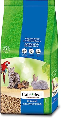 Cat's Best Universal, 100 % pflanzliche Kleintierstreu, nicht klumpende Pellets aus Pflanzenfasern – für Katzen und andere Kleintierrassen, 22 kg/40 l von Cat's Best