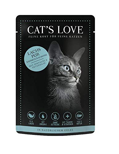 Cat's Love Premium Nassfutter Katze Classic Lachs Pur (Lachs, 6 x 85g) von Cat's Love Classic